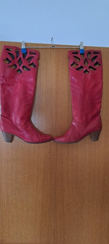 Rote damenlederstiefel - rote,