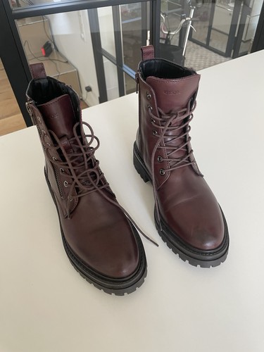 Geox stiefeletten leder braun - geox,