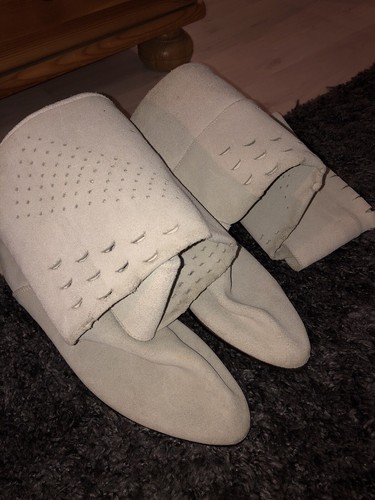 Echtlederstiefel cremefarben