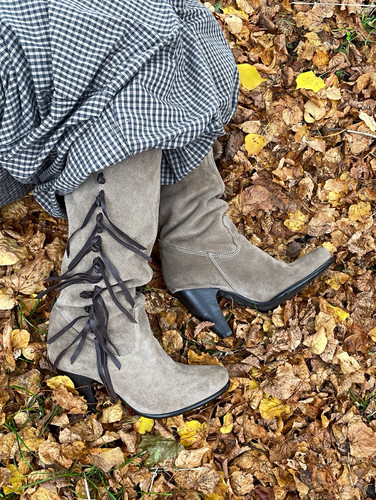 Wildleder stiefel fransen boho - wildleder,